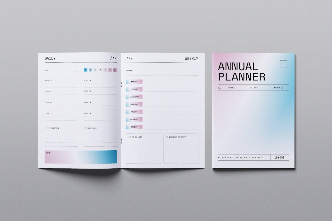 绚丽简洁的2024 年年度工作学习生活计划模板册