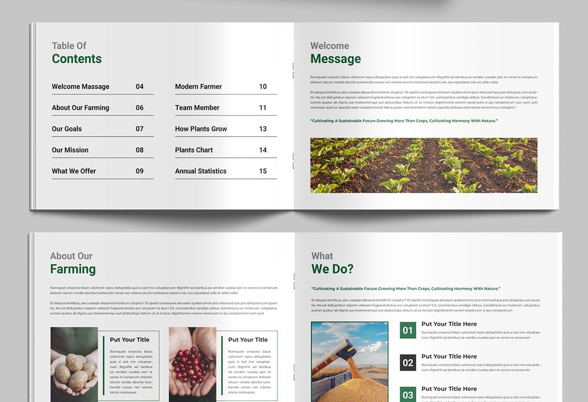 绿色农业宣传册手册画册设计布局素材包-5 绿色农业宣传册手册画册设计布局素材包