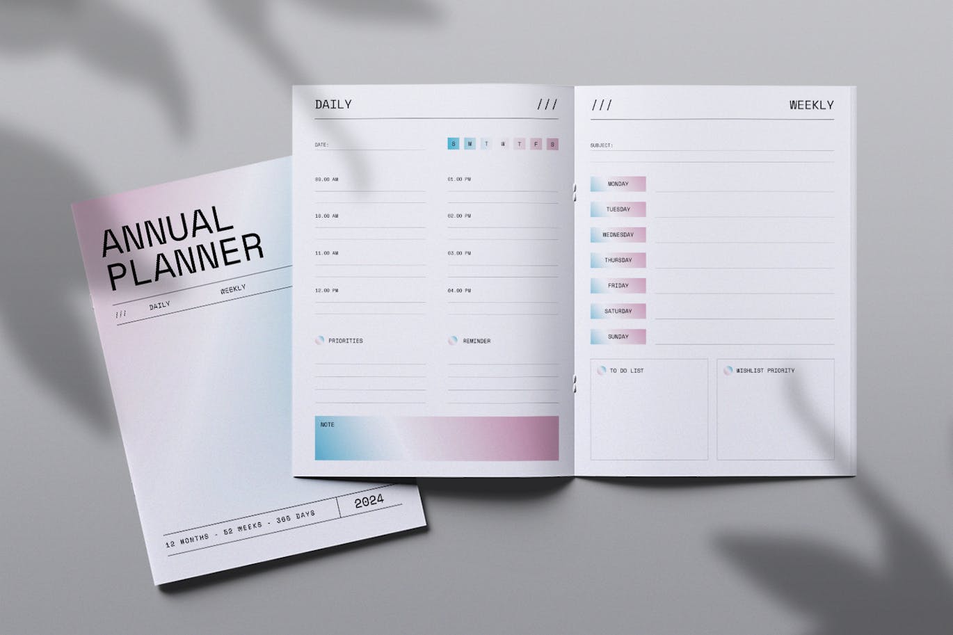 绚丽简洁的2024 年年度工作学习生活计划模板册