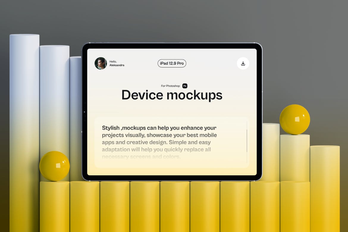 高端12.9寸iPad Pro模型样机PSD素材包