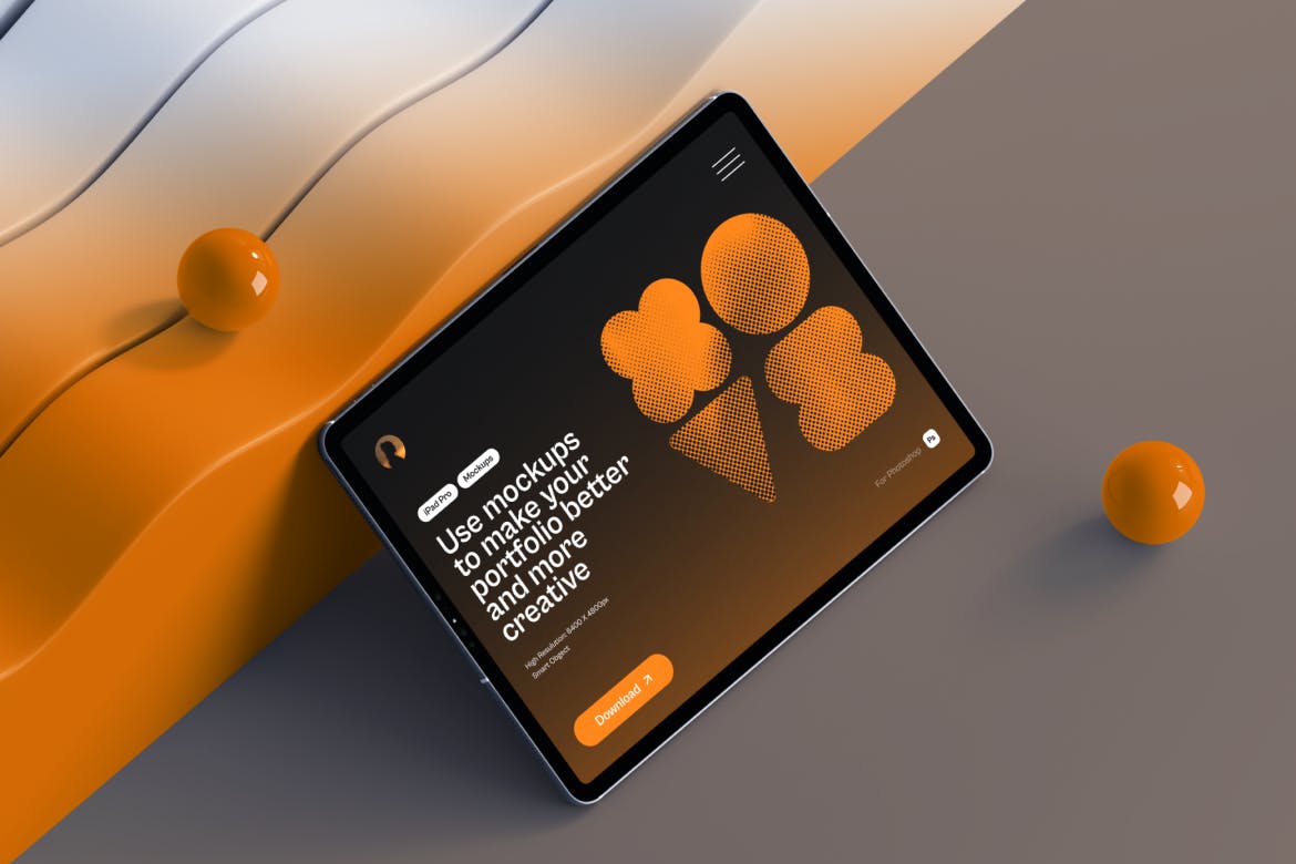 高端12.9寸iPad Pro模型样机PSD素材包