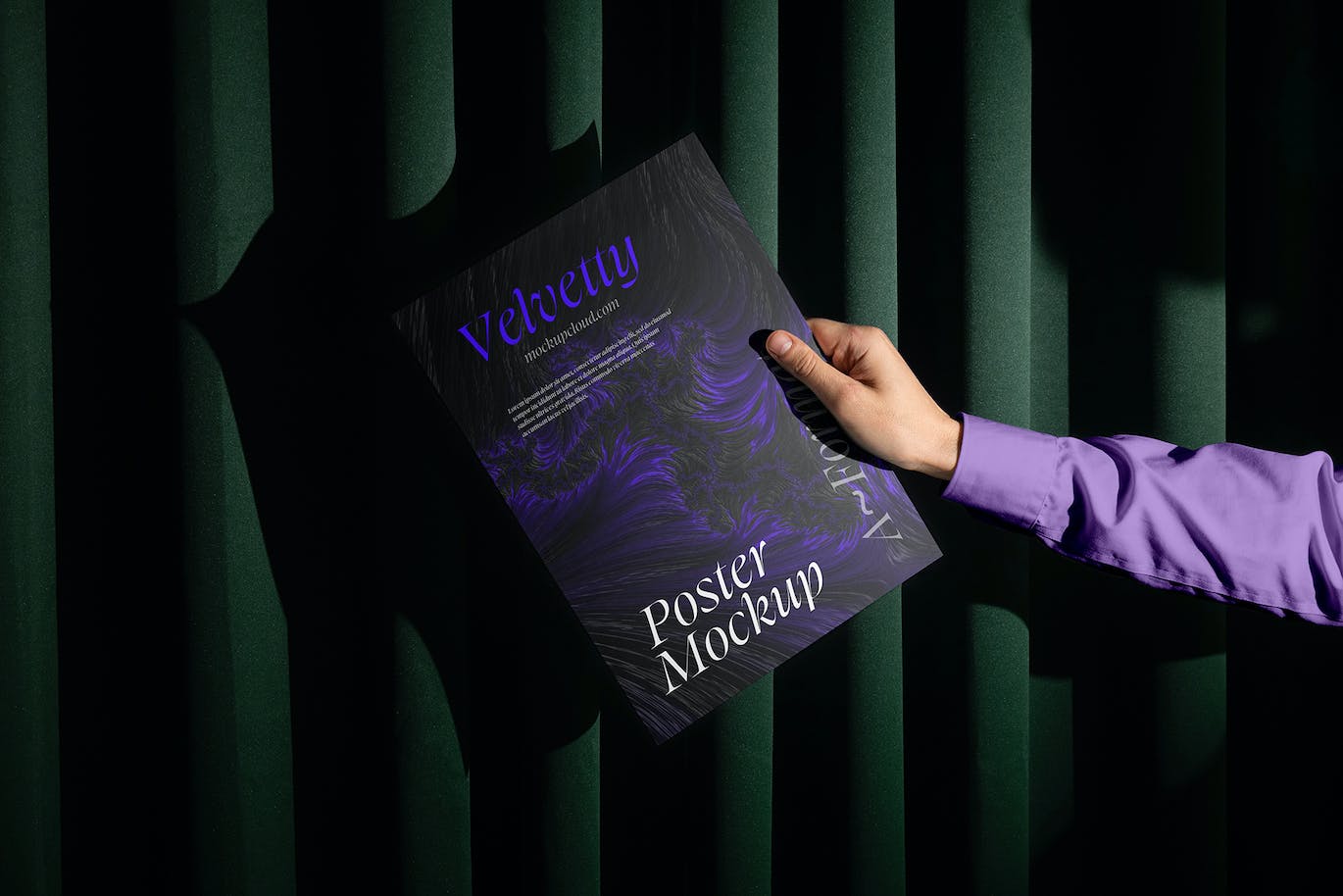 逼真的天鹅绒面料海报样机PSD素材包-7 逼真的天鹅绒面料海报样机PSD素材包