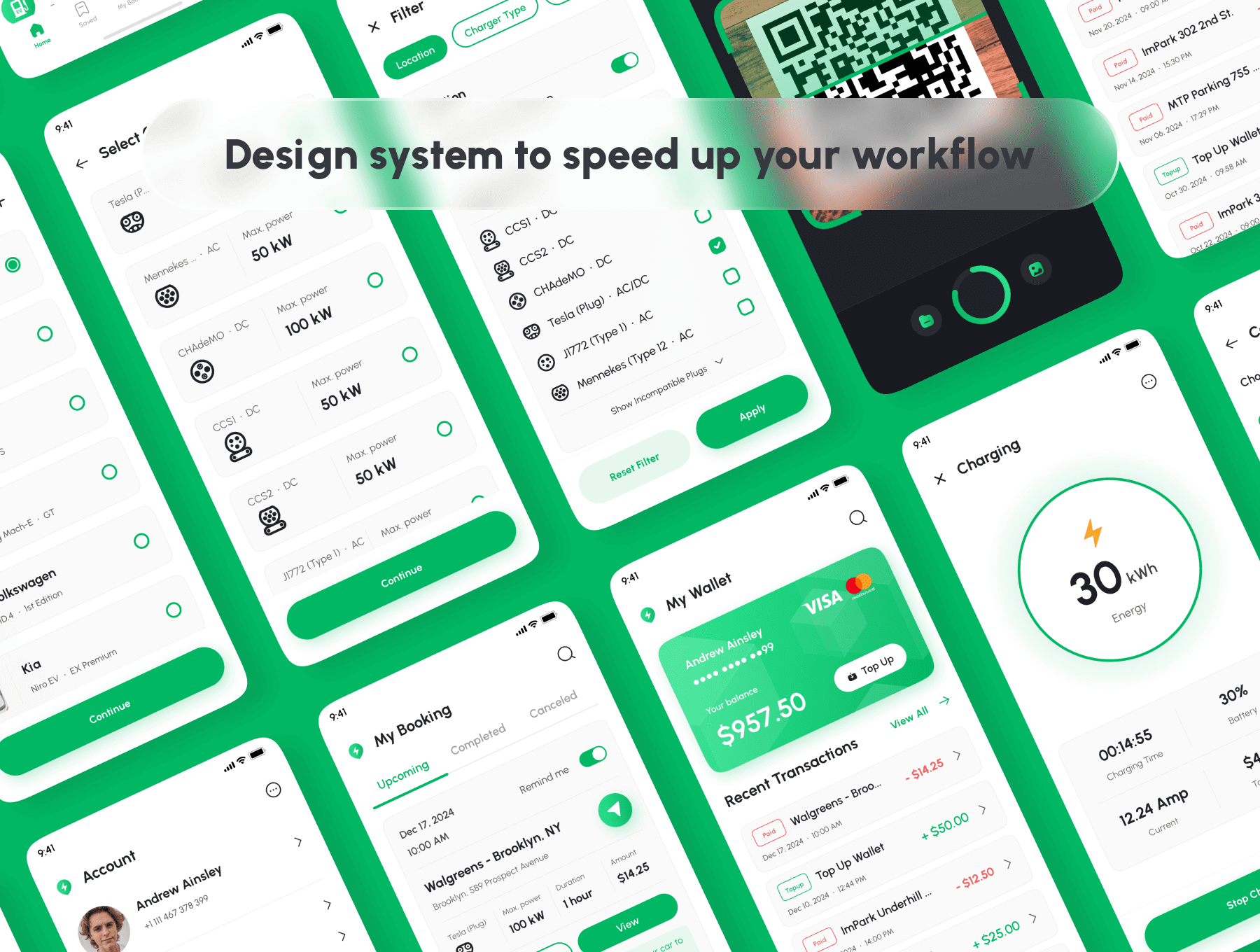 170个电动车充电桩查找APP UI界面素材包