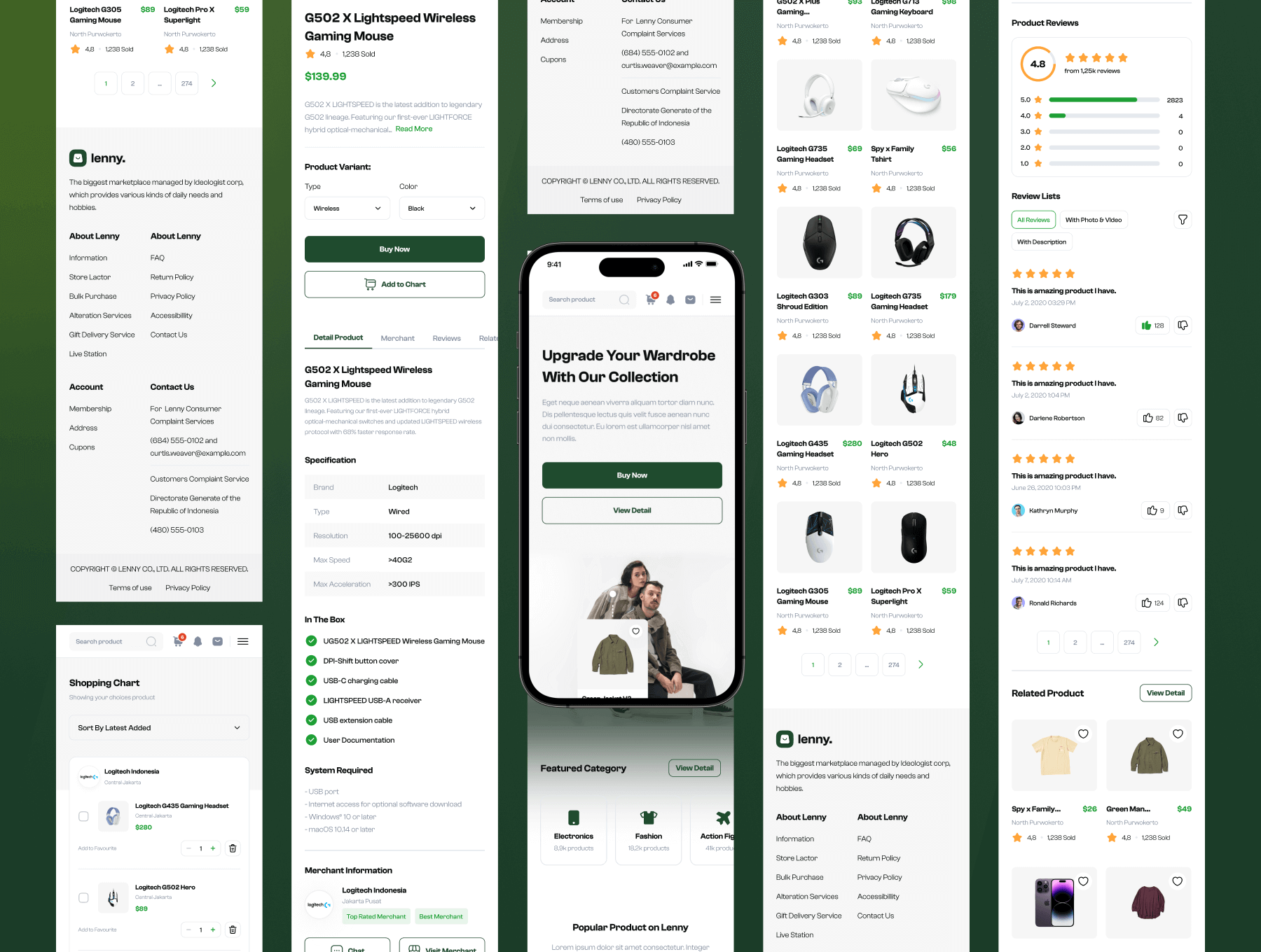 45个绿色电子商务WEB网站素材包
