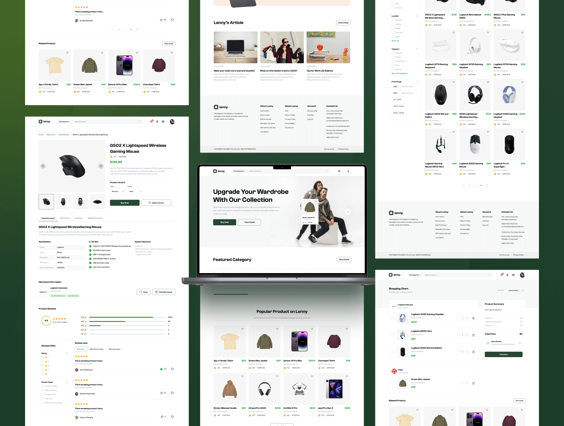 45个绿色电子商务WEB网站素材包