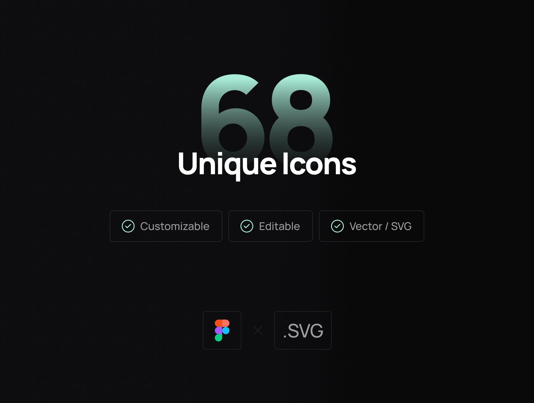 68个设计详细的暗黑科技风格图标素材包