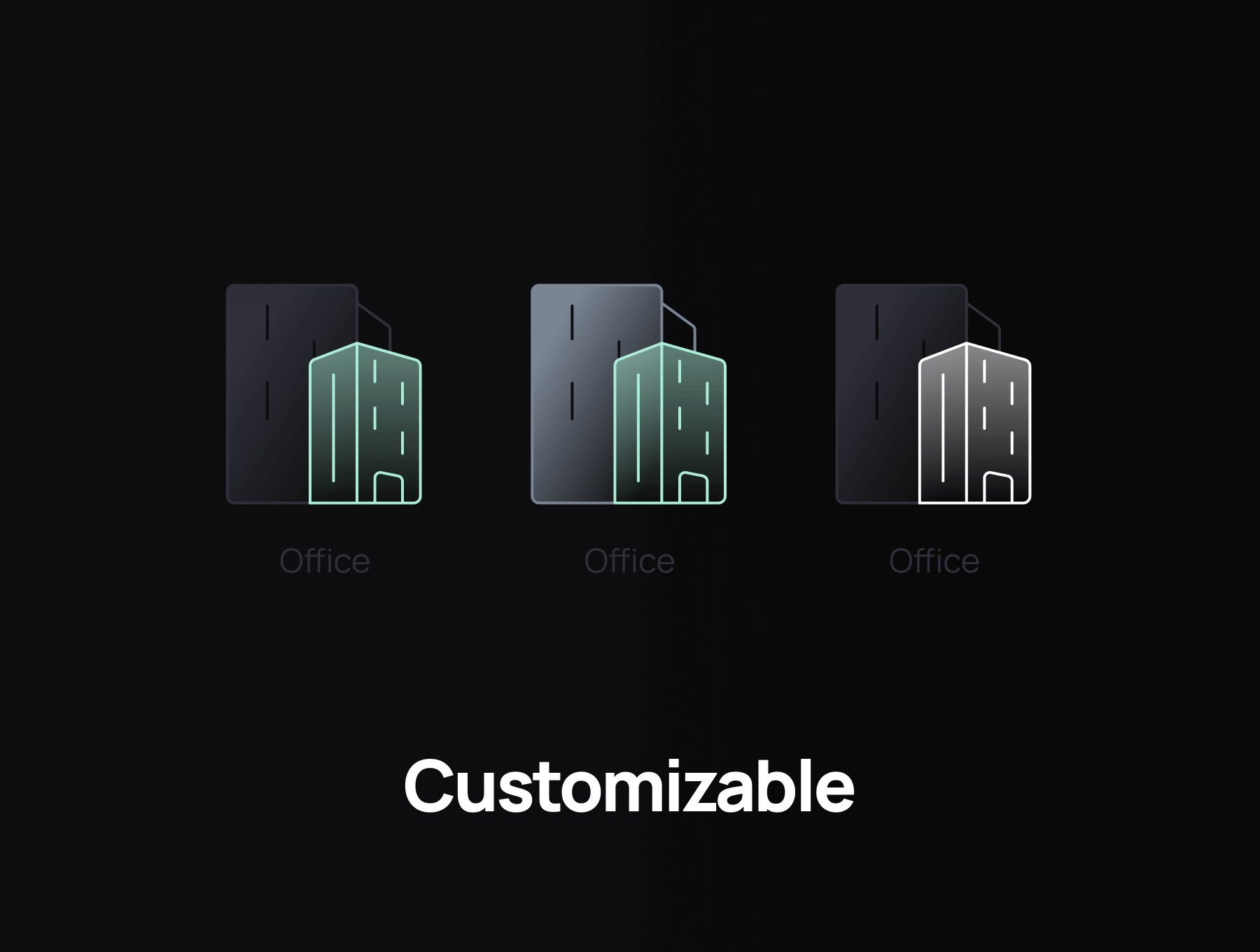 68个设计详细的暗黑科技风格图标素材包