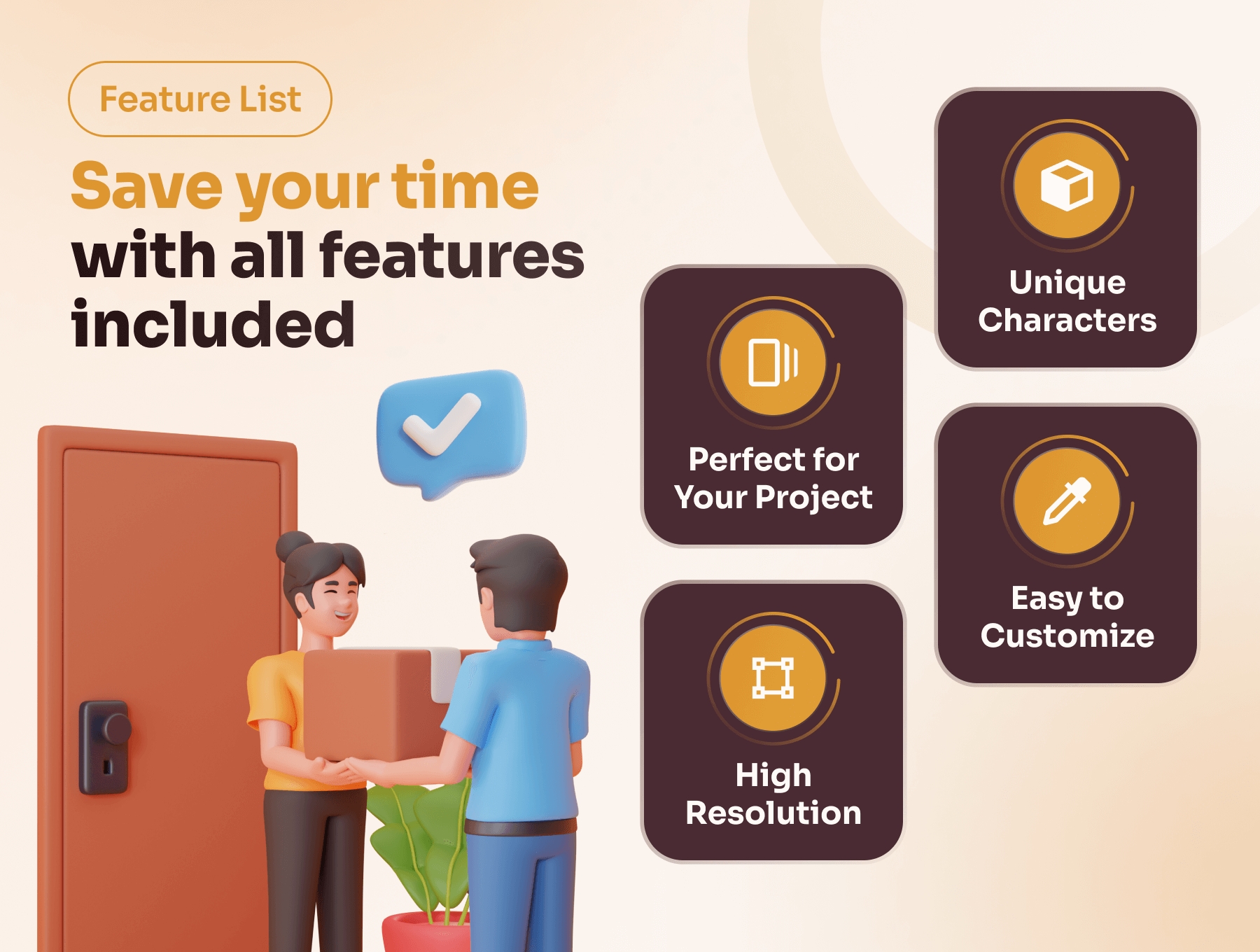 10个电子商务人物和元素3D模型素材包