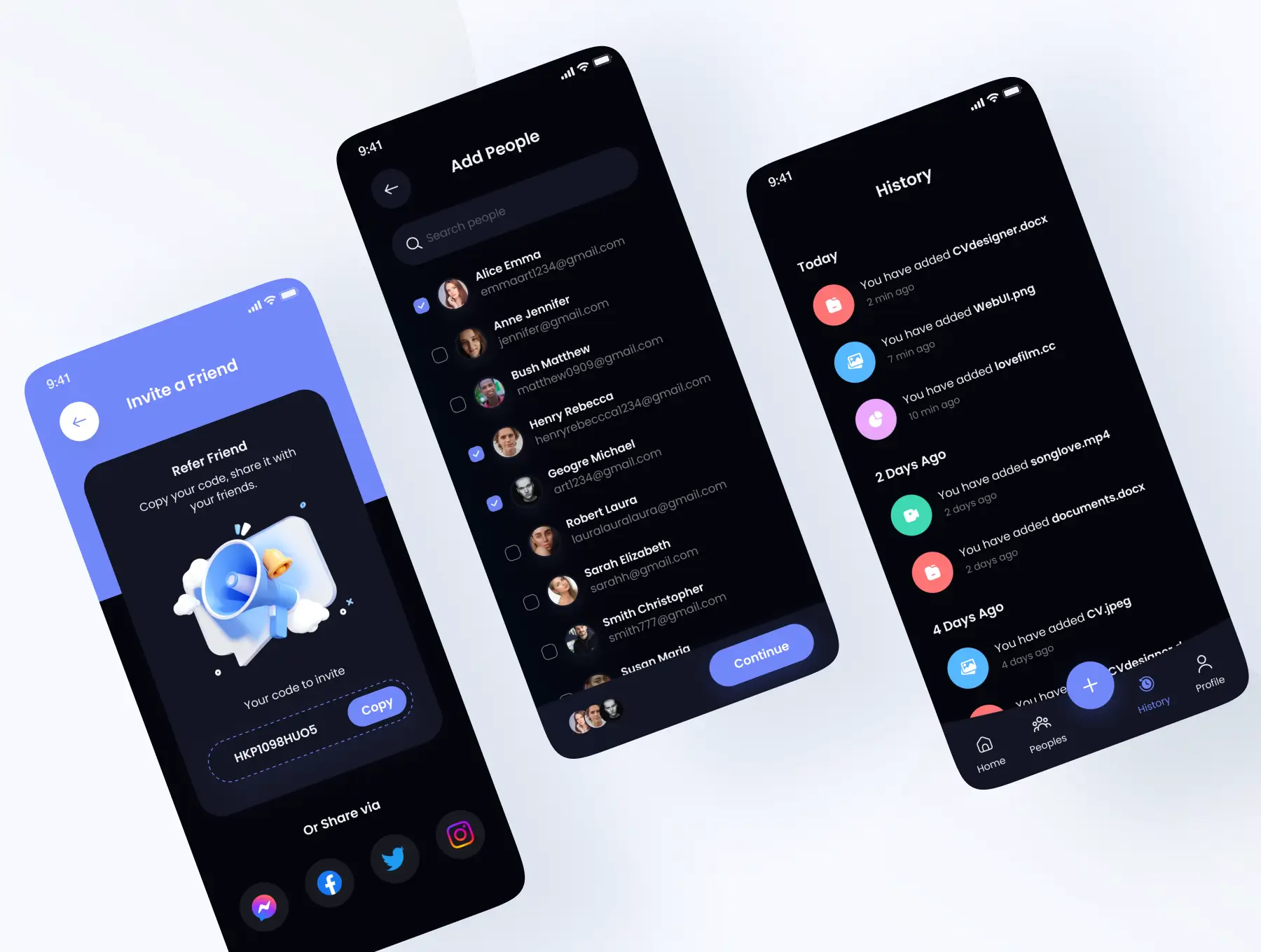 30多个紫色文件管理内容管理主题APP UI界面素材包