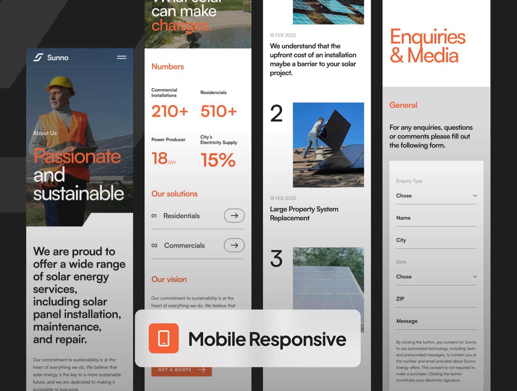 9个太阳能电池主题企业网站和移动界面UI素材包