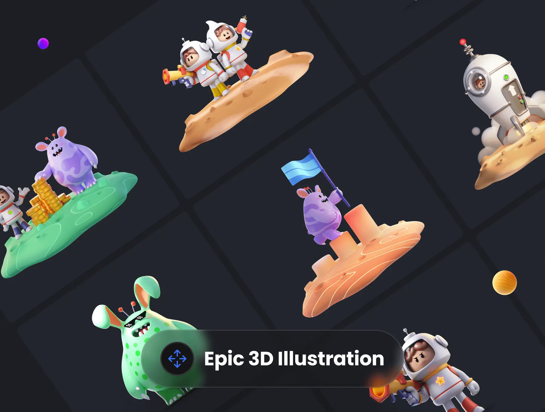 精品素材:400个史诗级游戏主NFT市场主题UI素材包