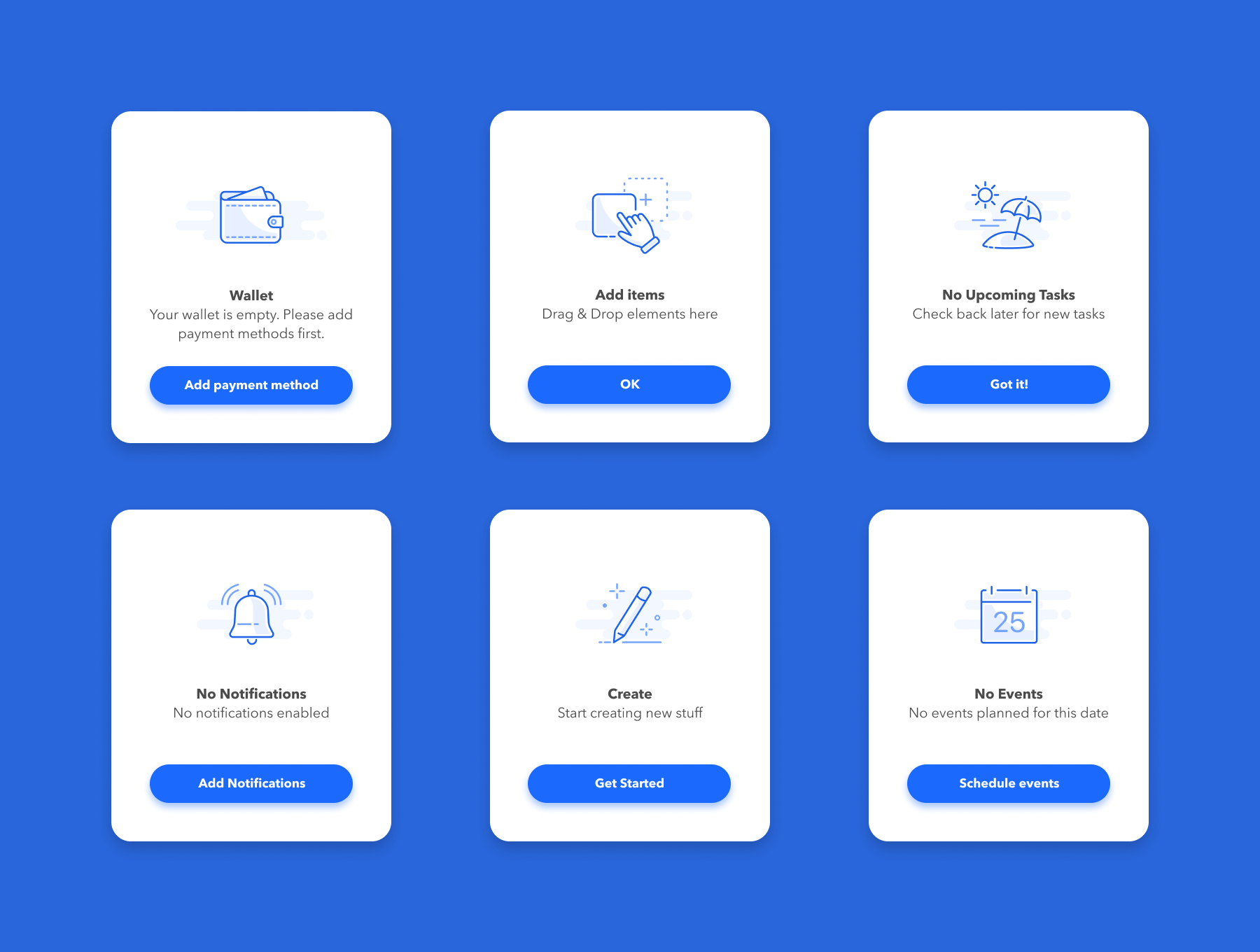 32个可用于移动端和网页项目的空状态图标素材包，UI设计师必看