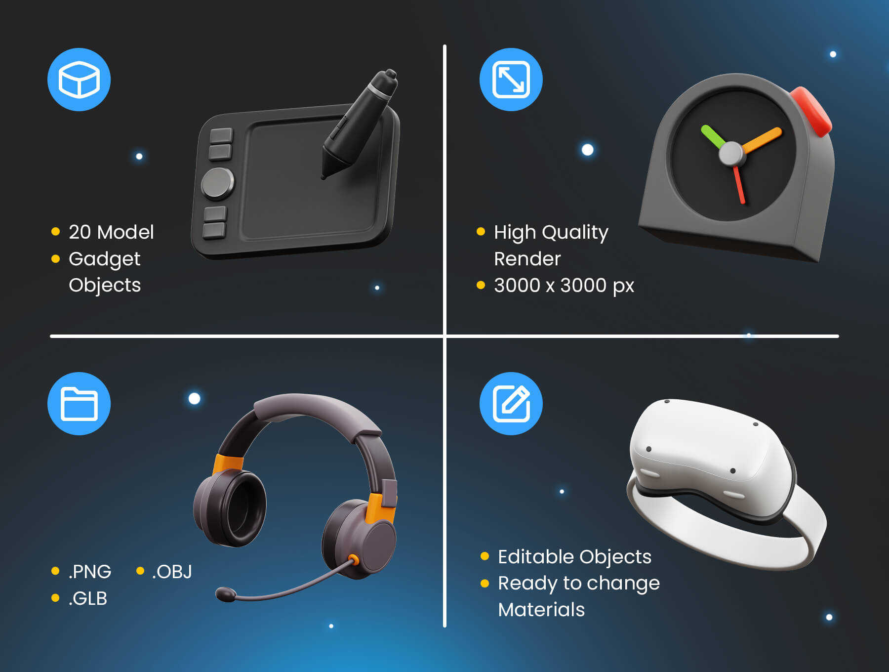 20个风格独特的3D电子设备模型素材包