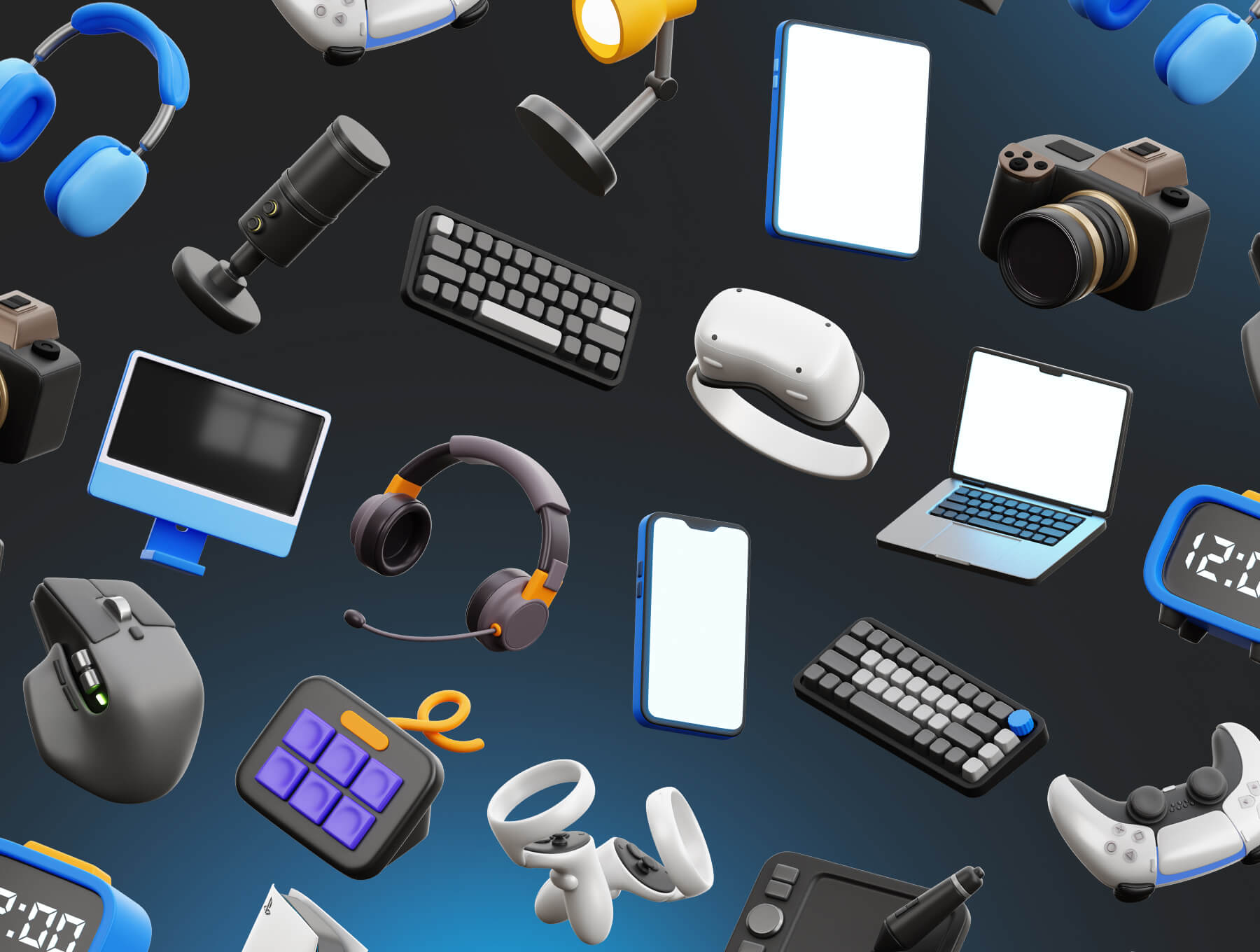 20个风格独特的3D电子设备模型素材包