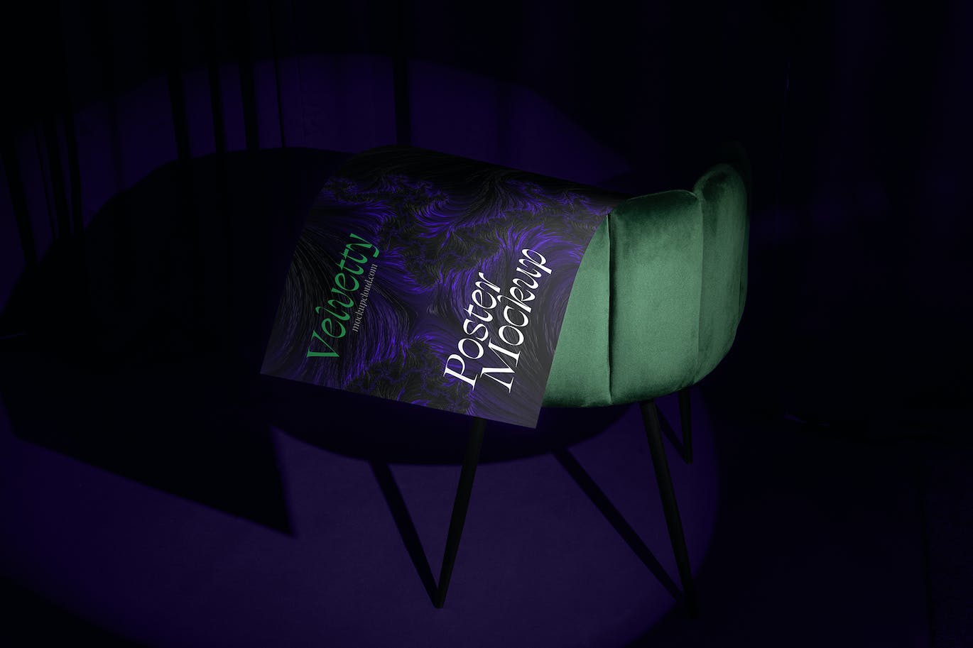 逼真的天鹅绒面料海报样机PSD素材包-6 逼真的天鹅绒面料海报样机PSD素材包