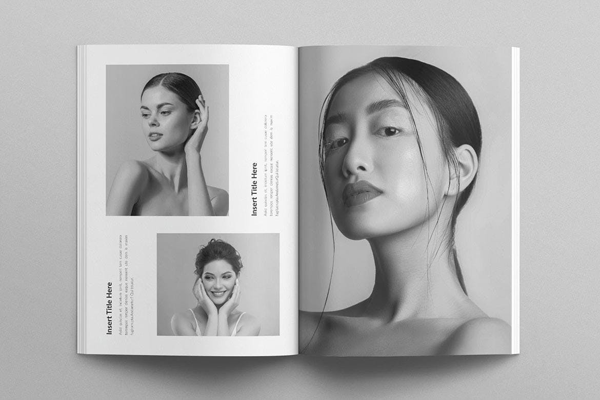 20个时尚黑白摄影作品集VI手册素材包