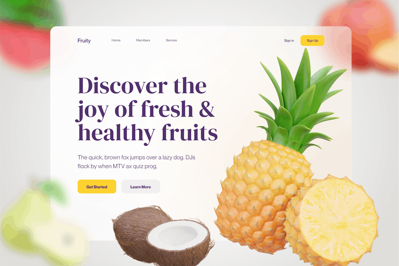 逼真的水果3D图标素材包