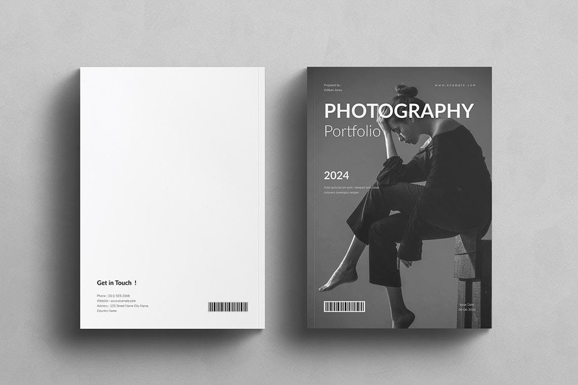 20个时尚黑白摄影作品集VI手册素材包