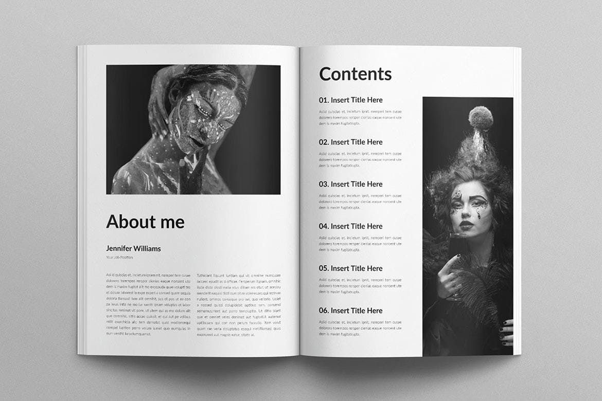 20个时尚黑白摄影作品集VI手册素材包