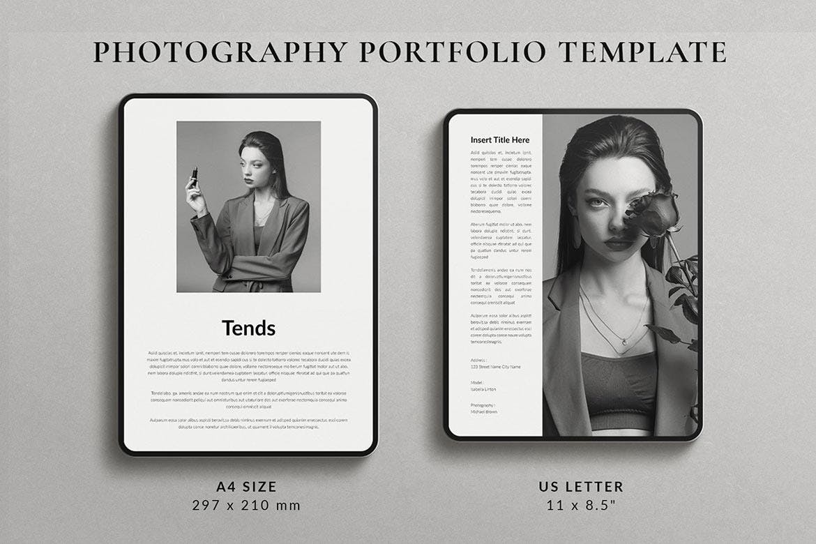 20个时尚黑白摄影作品集VI手册素材包