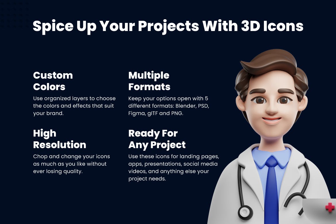 医生医疗康复保健主题3D图标素材包-5 医生医疗康复保健主题3D图标素材包