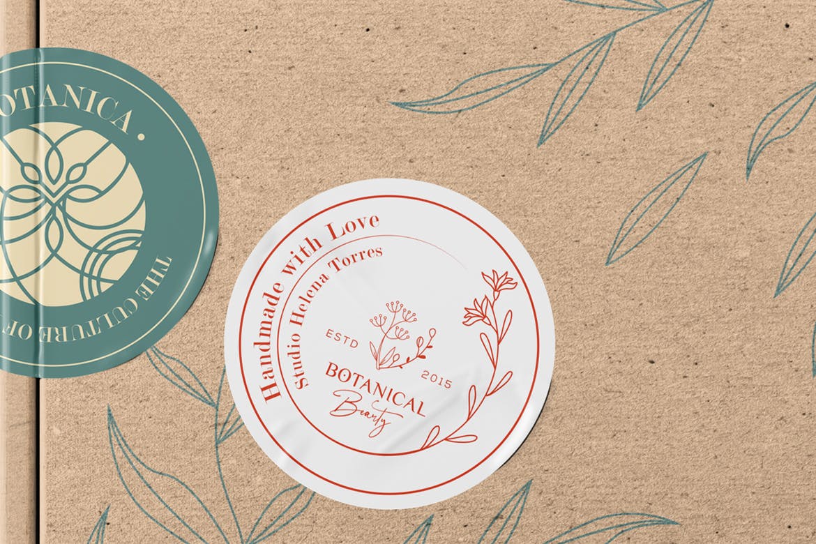 逼真纸质带有不同贴纸矩形盒子PSD样机素材包