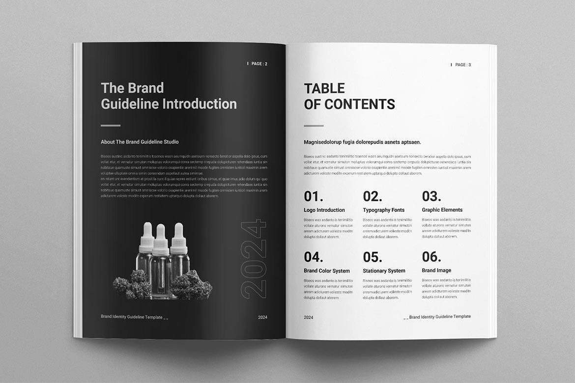 黑白格调品牌识别指南设计模板素材