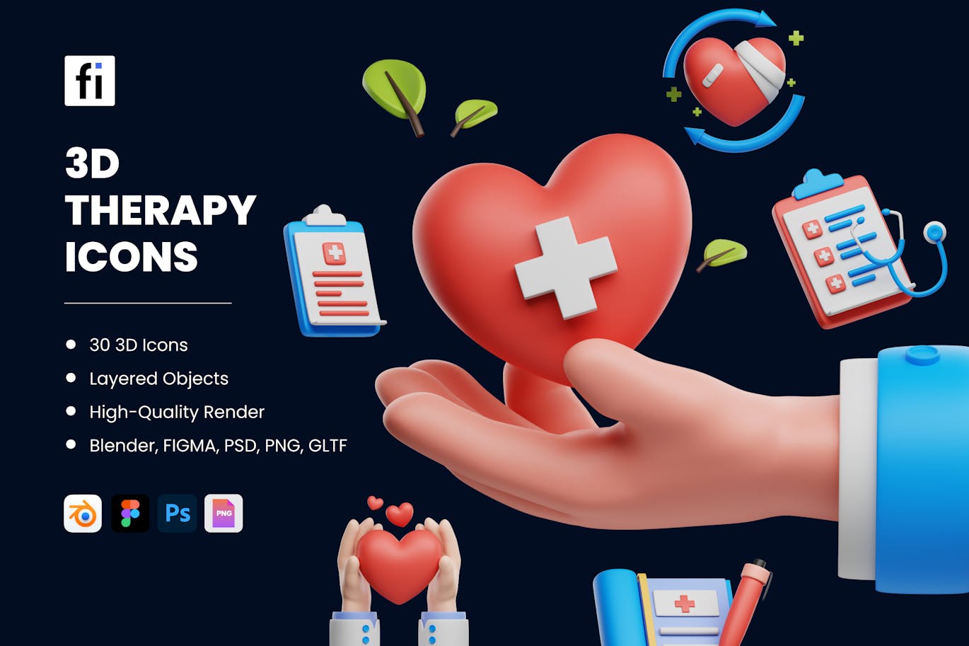 医生医疗康复保健主题3D图标素材包-1 医生医疗康复保健主题3D图标素材包