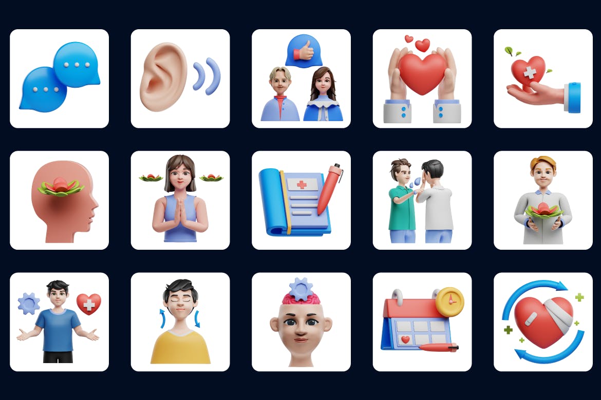 医生医疗康复保健主题3D图标素材包-4 医生医疗康复保健主题3D图标素材包