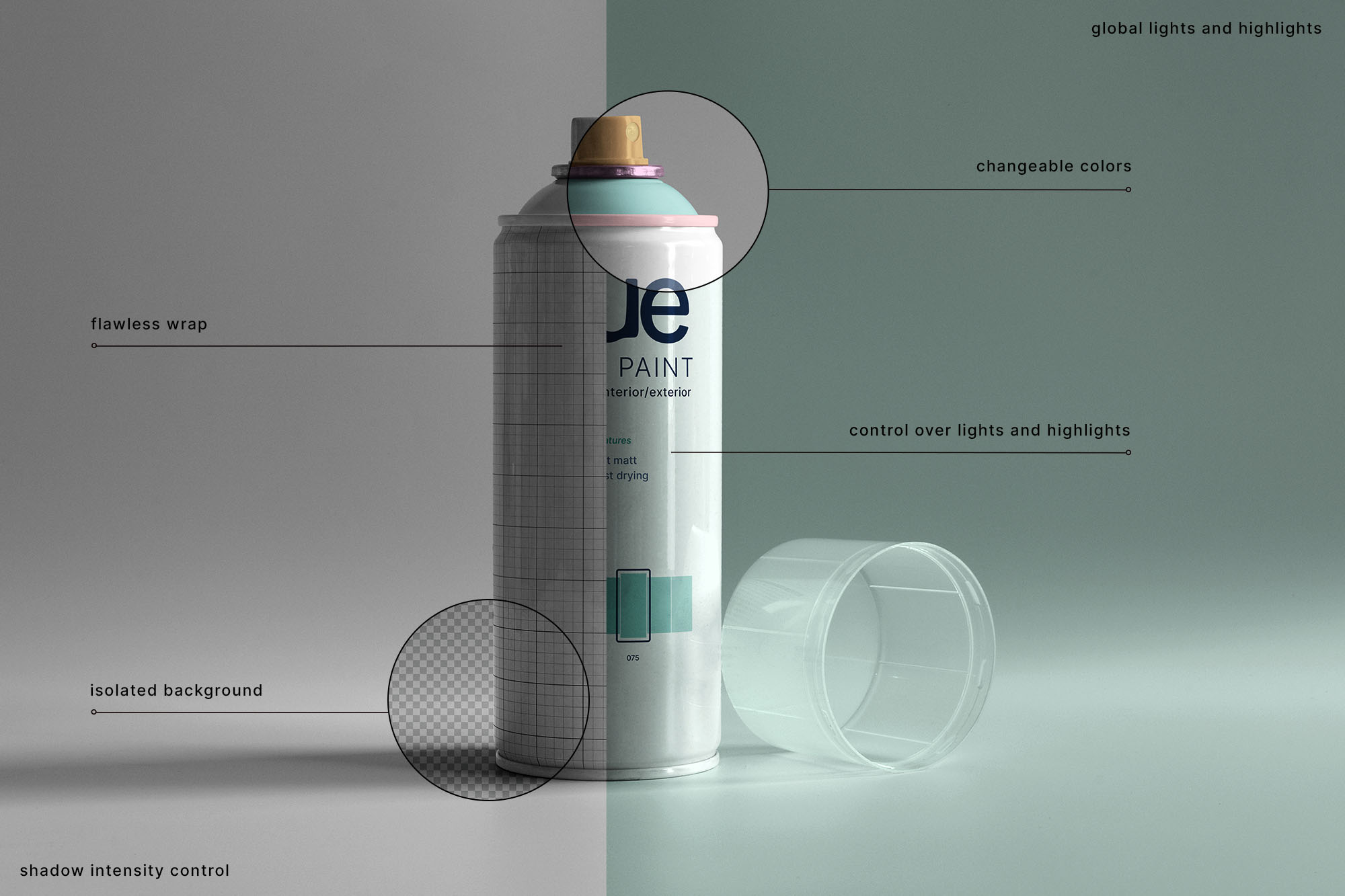 喷漆质感罐样机PSD素材包