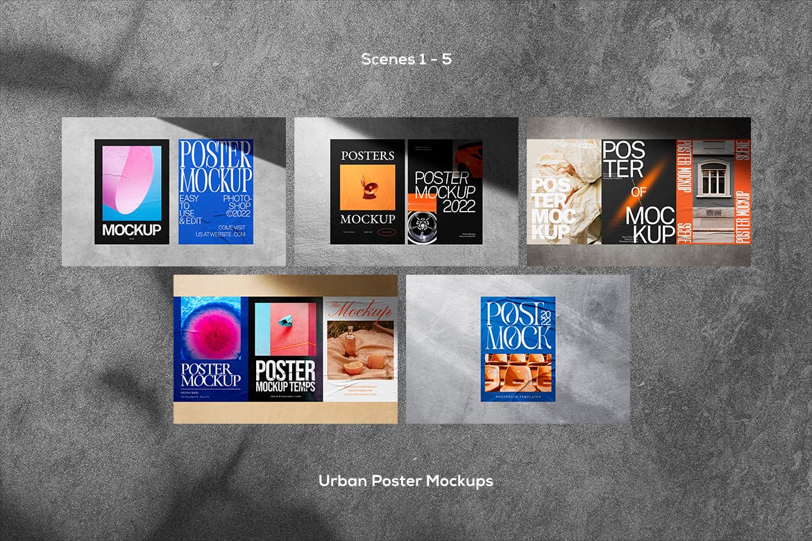 10个超大分辨率城市户外墙面海报PSD样机素材包