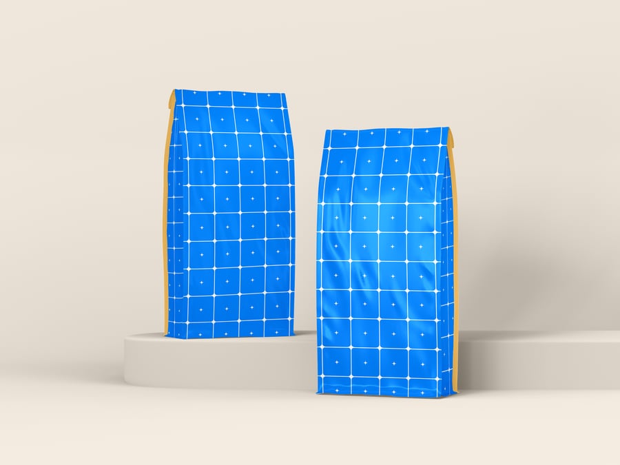 光面箔咖啡袋包装PSD样机素材包