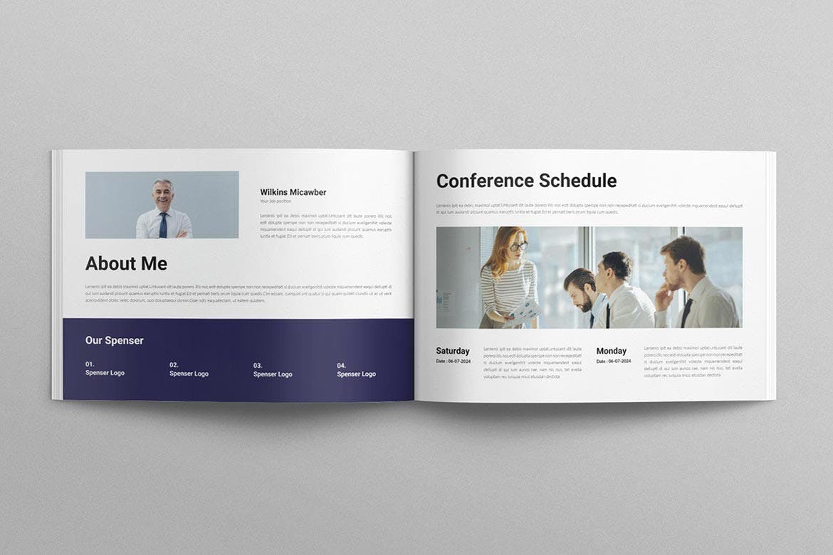 紫色16页会议议程主题VI画册模版素材包-4 紫色16页会议议程主题VI画册模版素材包