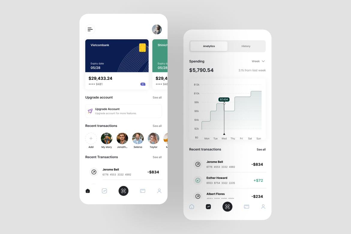 设计简洁的电子钱包APP UI KIT素材包