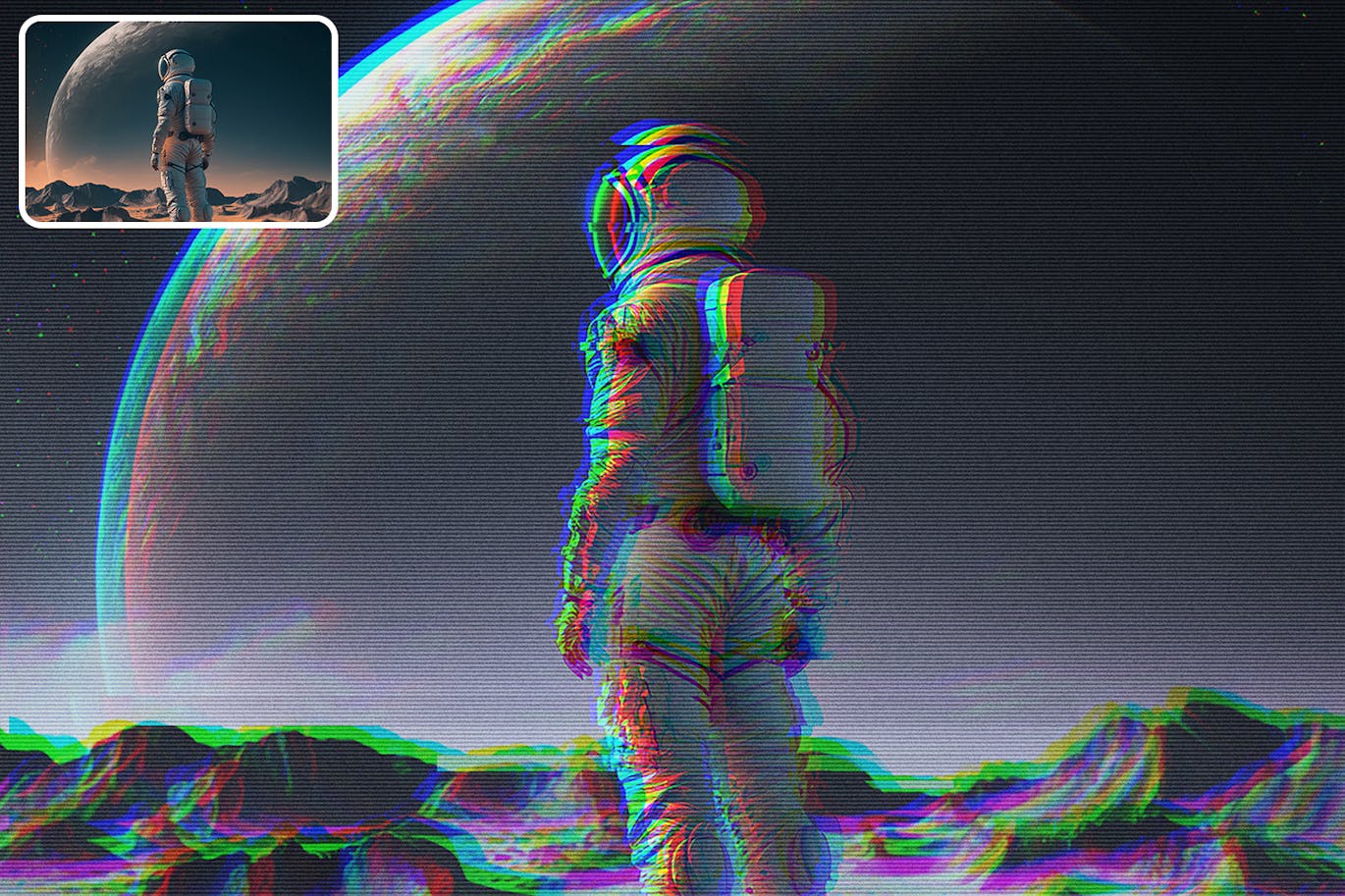 将照片处理为故障照片效果的PSD文件