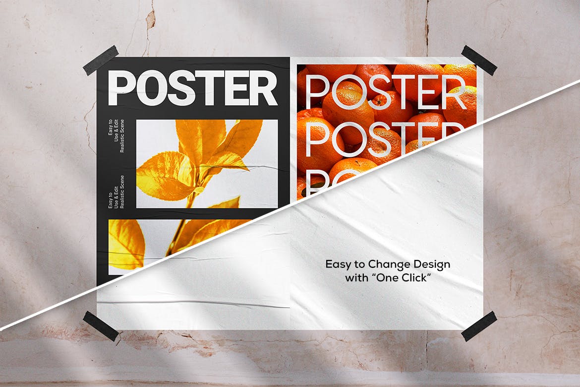 10个超大分辨率城市户外墙面海报PSD样机素材包