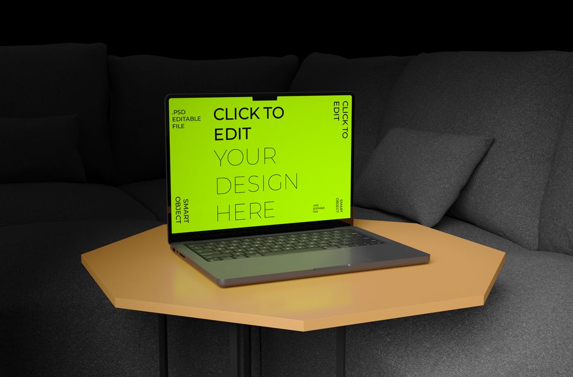 拥有多种角度的Macbook Pro电脑样机PSD素材包