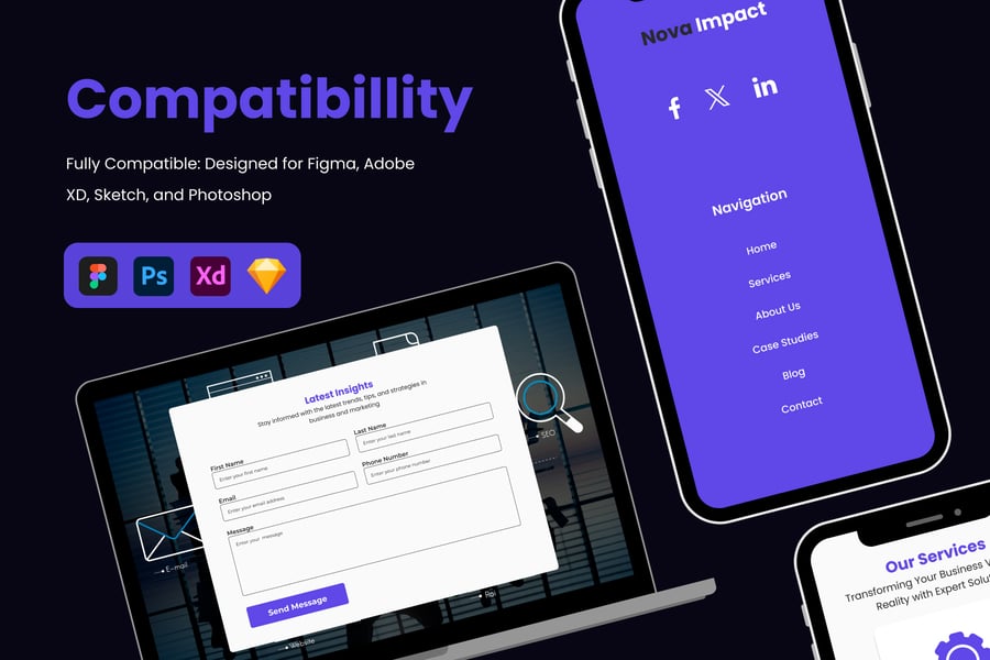 商业机构登录页UI界面素材包