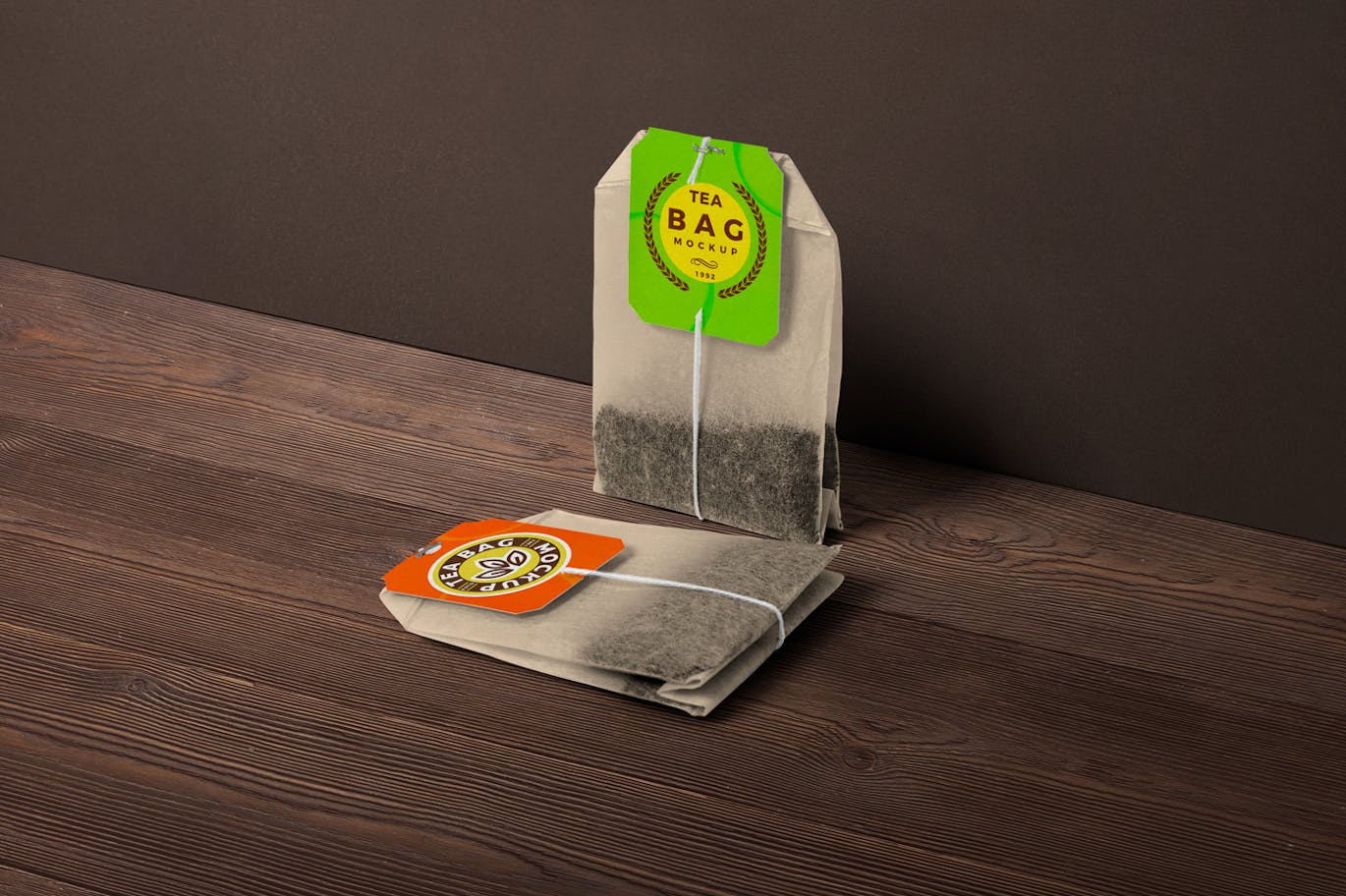 多种角度逼真的茶袋PSD样机素材包