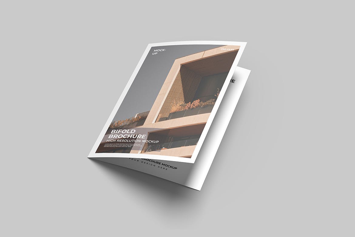 A5双折小册子PSD模型样式素材包