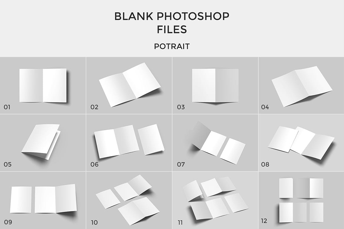 A5双折小册子PSD模型样式素材包
