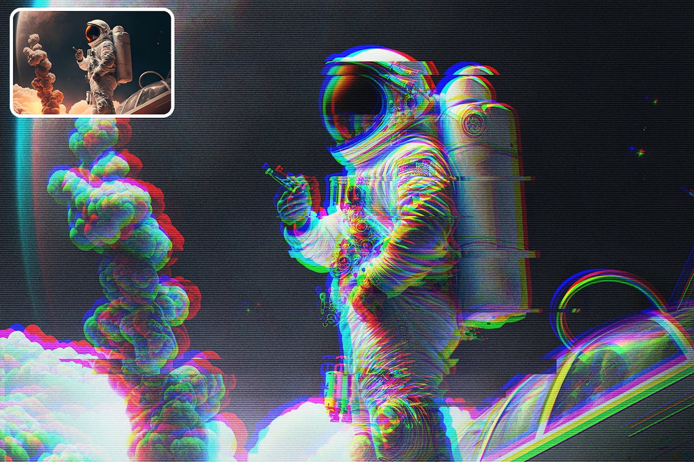 将照片处理为故障照片效果的PSD文件