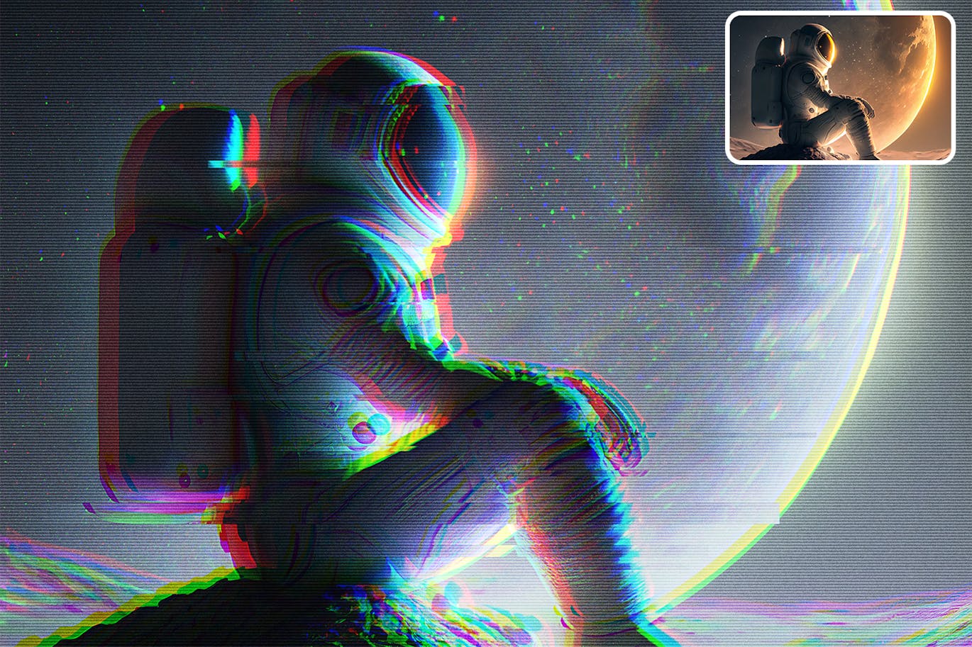 将照片处理为故障照片效果的PSD文件