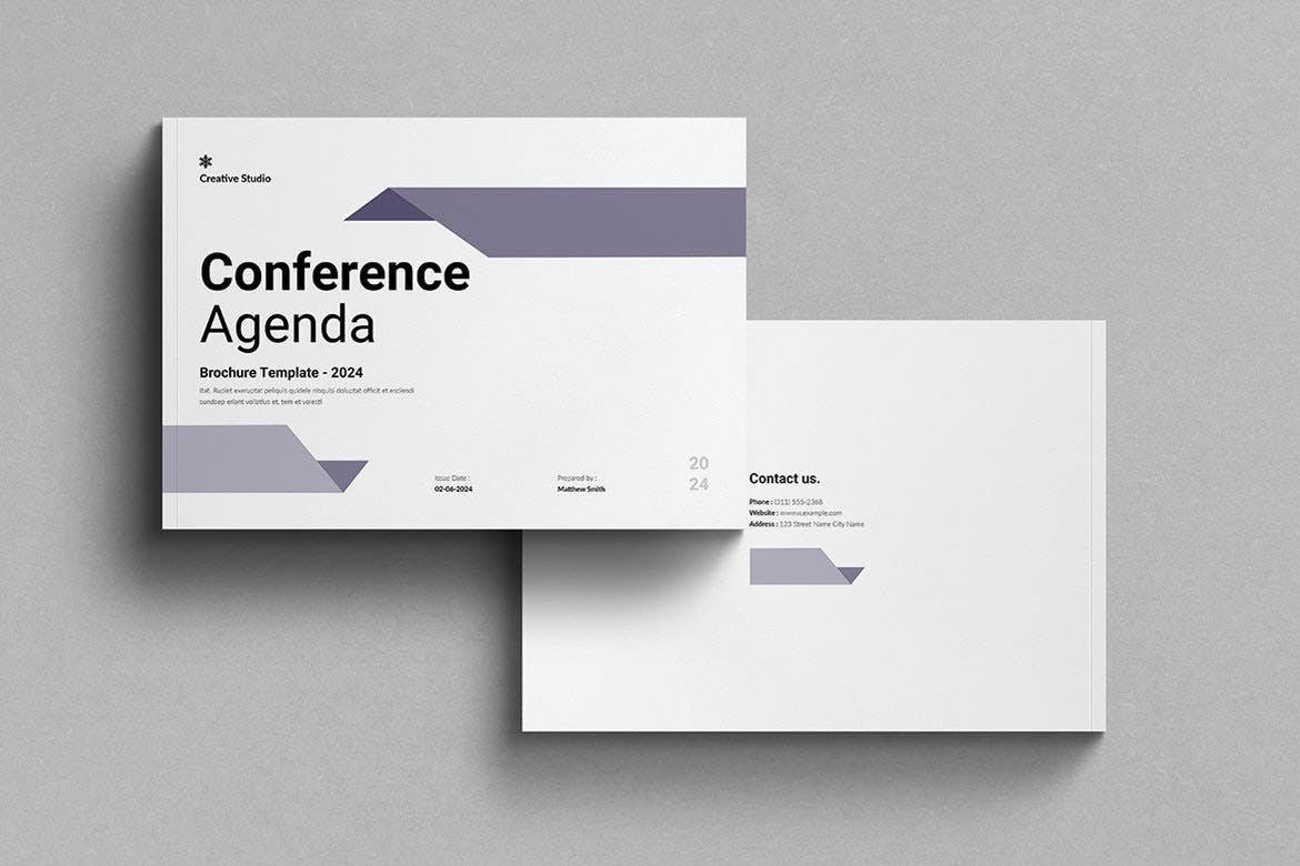 紫色16页会议议程主题VI画册模版素材包-8 紫色16页会议议程主题VI画册模版素材包