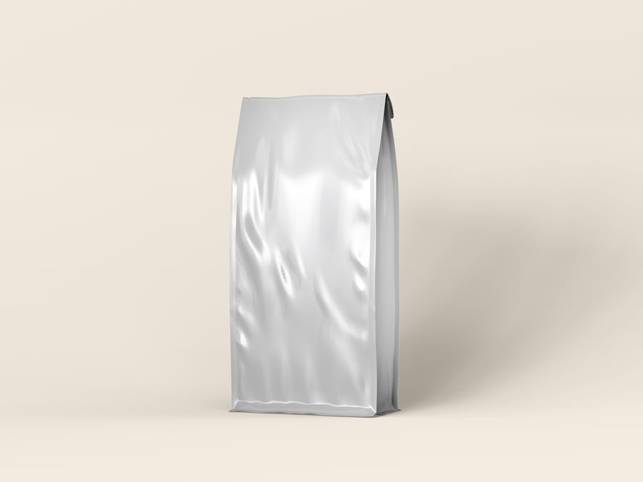 光面箔咖啡袋包装PSD样机素材包