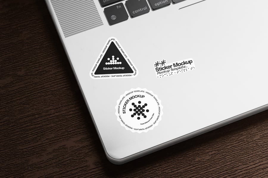 各种风格贴纸样机PSD素材包-5 各种风格贴纸样机PSD素材包