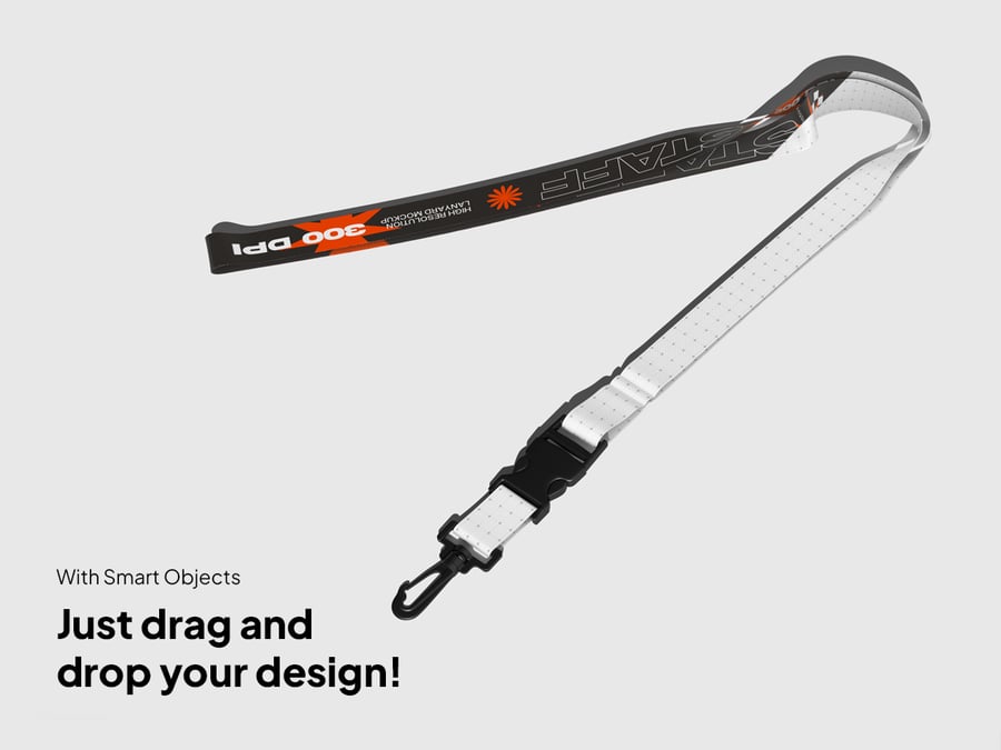 黑红配色挂绳PSD样机素材包