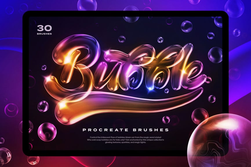 肥皂泡Procreate笔刷素材包-1 肥皂泡Procreate笔刷素材包