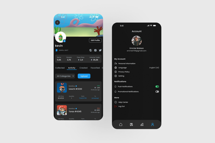 NFT市场应用 APP UI Kit素材包-4 NFT市场应用 APP UI Kit素材包
