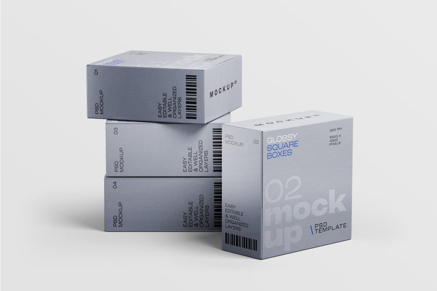 方盒包装PSD样机素材包